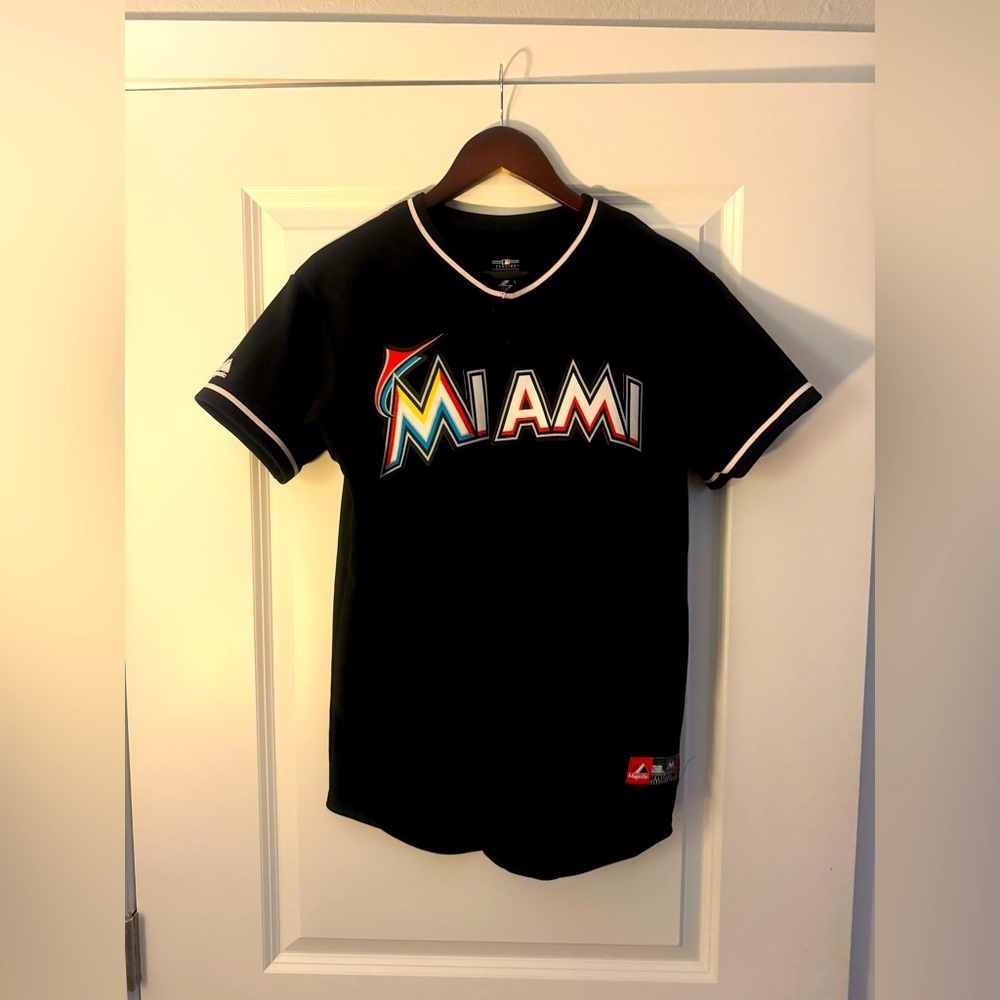 Miami Marlins Majestic Kids Baseball Jersey Size XL